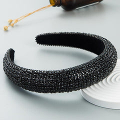 Sparkling Rhinestone Headband Wide Brimmed Hair Hoop Glitter Headwear