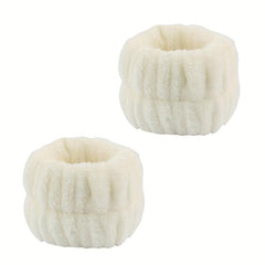 3pcs Plush Hairband Wristband Set for Face Spa, Make Up, Hair