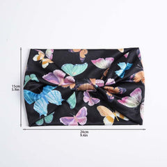 Boho Butterfly Pattern Wide Brimmed Headband Elastic Headwrap