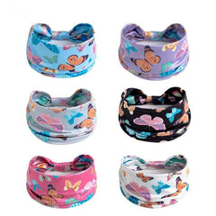 Boho Butterfly Pattern Wide Brimmed Headband Elastic Headwrap