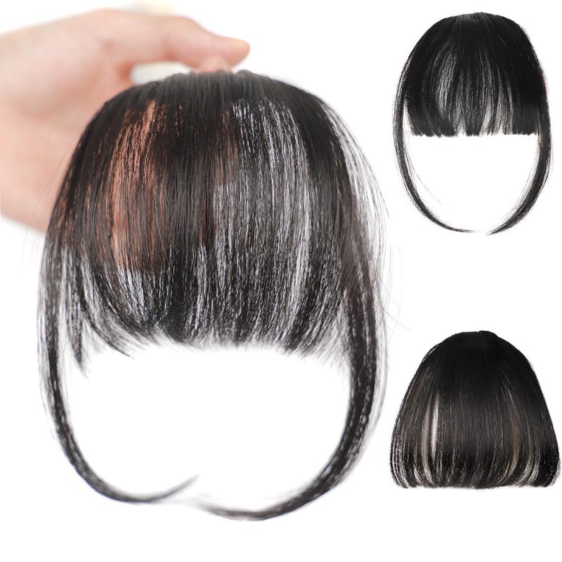 Natural Clip In Air Bangs Fringe Synthetic Hair Extensions One Piece Hairpiece