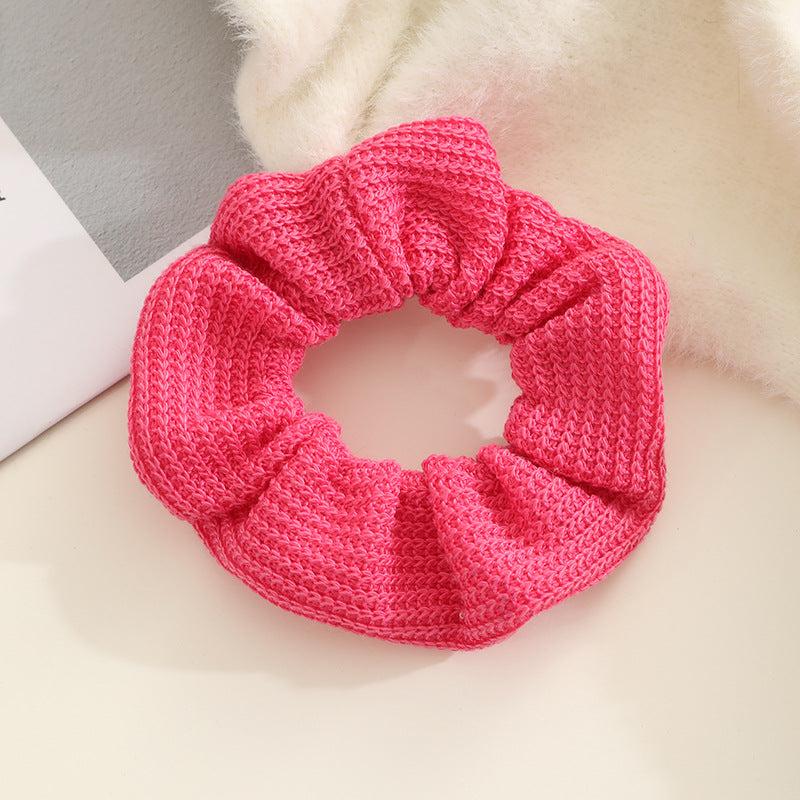 Solid Knitted Hair Tie Scrunchie Ponytail Holder