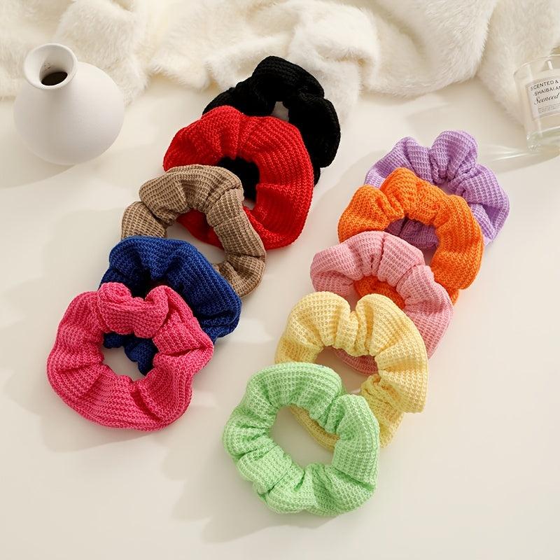 Solid Knitted Hair Tie Scrunchie Ponytail Holder