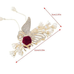 Rhinestone Butterfly Tassel Hair Claw Strong Hold Grip Hair Jaw Clip