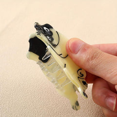 Yellow Acrylic Dog Hair Claw Back Head Clip Shark Claw Hair Accessories
