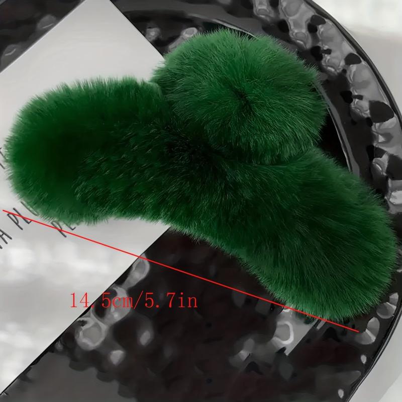 Faux Fur Plush Hair Claw Clip Strong Hold Grip Hair Jaw Clip