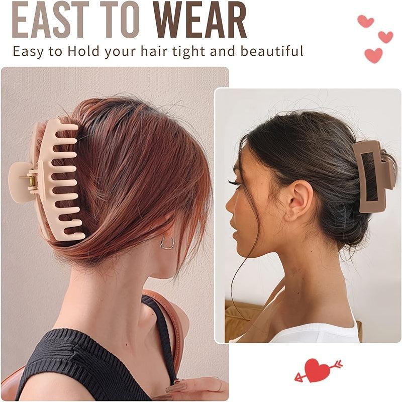8pcs Large Rectangle Hair Claw for Thick Hair Style Hair Accessories