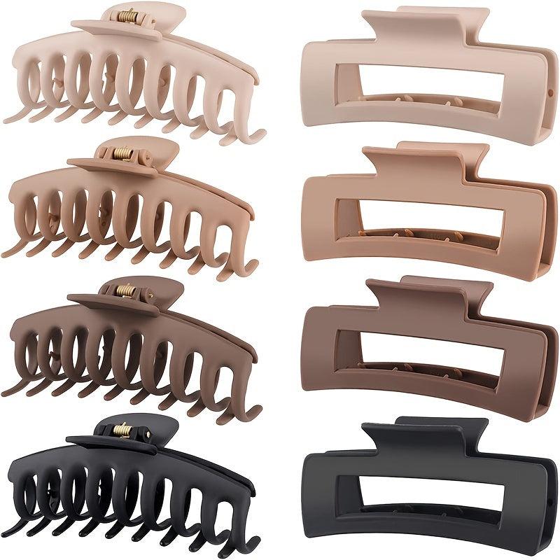 8pcs Large Rectangle Hair Claw for Thick Hair Style Hair Accessories