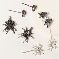 Spider Hair Pin Rhinestone Gothic Punk Crystal Bobby Pin Halloween Accessory