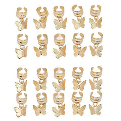 Butterfly Hair Braiding Cuffs Dreadlock Clips Pendants Braid Accessories