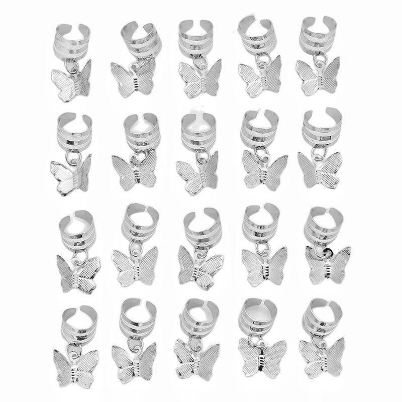 Butterfly Hair Braiding Cuffs Dreadlock Clips Pendants Braid Accessories