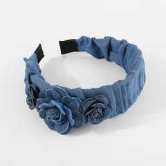 Denim Flower Rose Headband for Women
