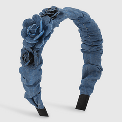 Denim Flower Rose Headband for Women