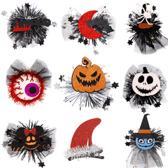 Halloween Theme Hair Clip Pumpkin Ghost Eyeball Decor Duck Billed Clip