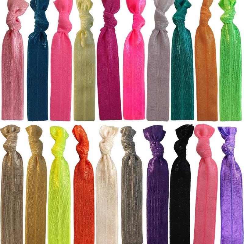 20pcs Knotted Hair Tie Ribbon Hair Rope Seamless Style Hair Ring Ponytail Holder