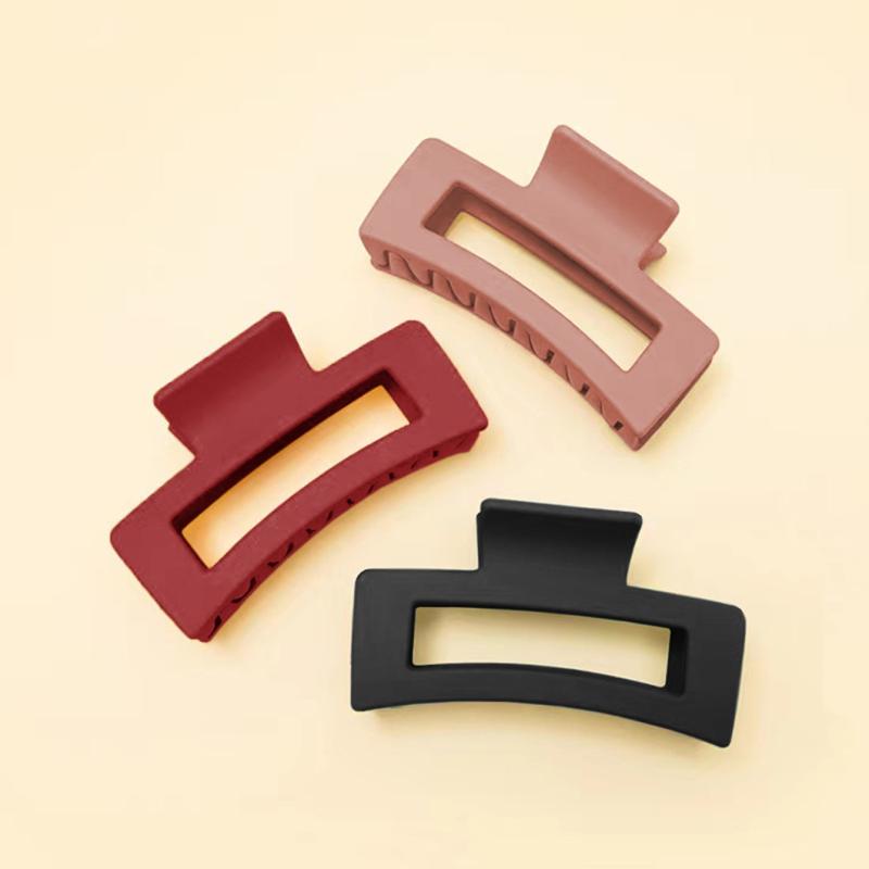 3pcs Medium Matte Hair Claws Acrylic Hair Claw Clip For Thick Thin Hair