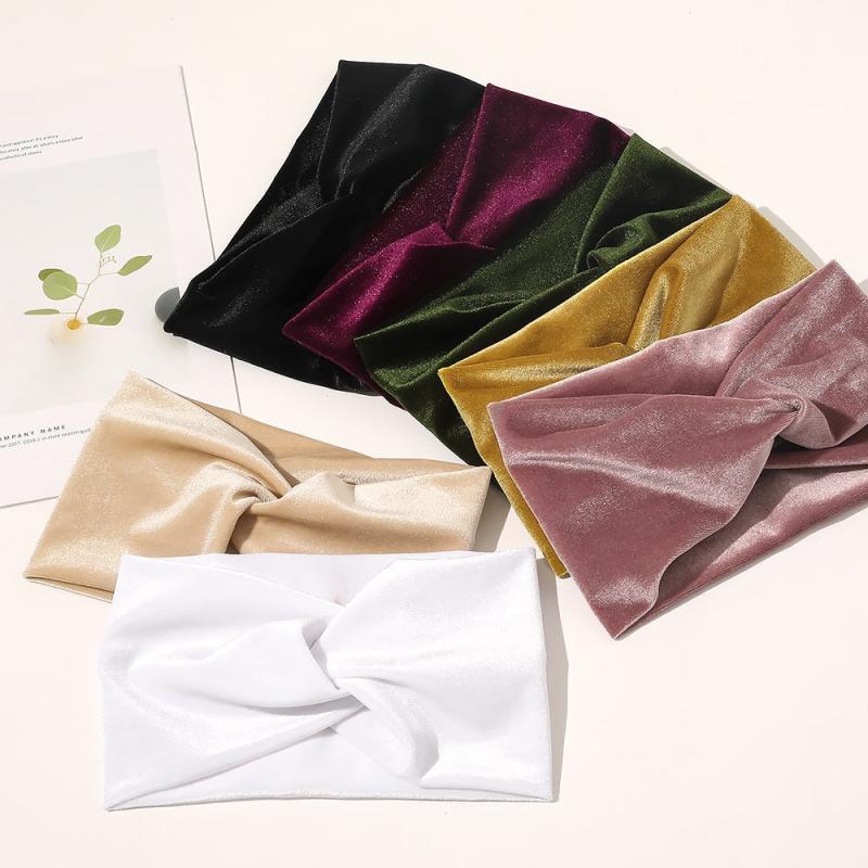 Velvet Stretchy Retro Cross Headband for Sports Yoga Sweatband Hair Accessori