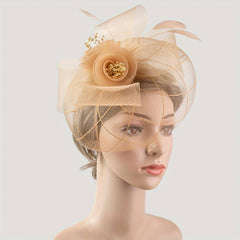 Women's Feather Headband Veil for Horse Race Derby Hat Wedding Cocktail Party
