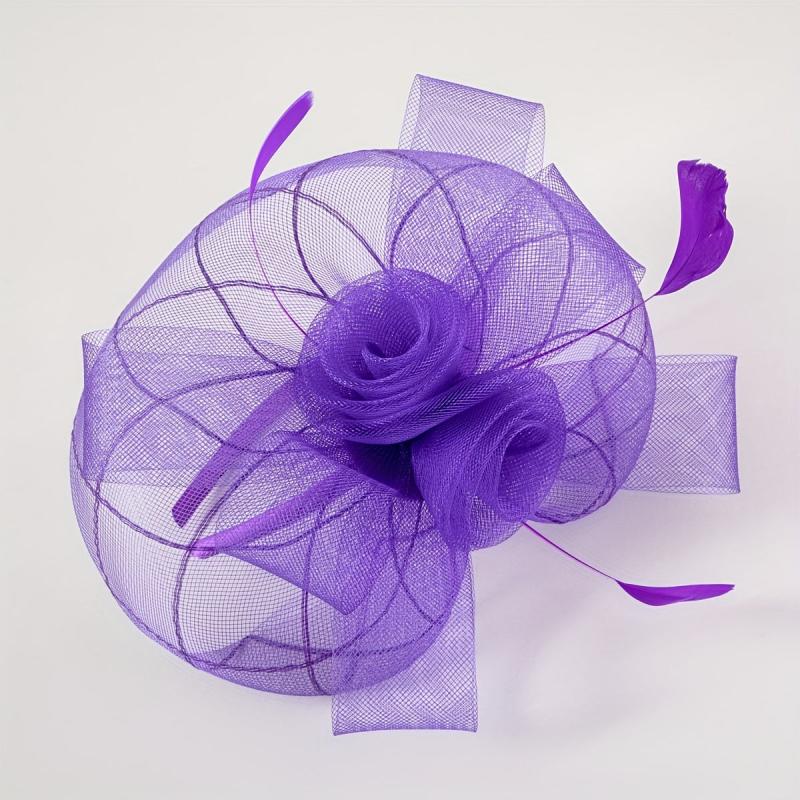 Women's Feather Headband Veil for Horse Race Derby Hat Wedding Cocktail Party