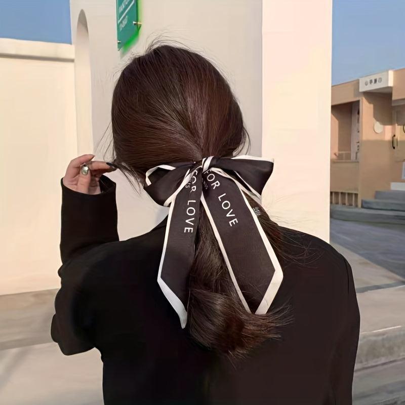 Women's Ribbon Scarf Hairband Neckerchief Ponytail Holder