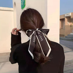 Women's Ribbon Scarf Hairband Neckerchief Ponytail Holder