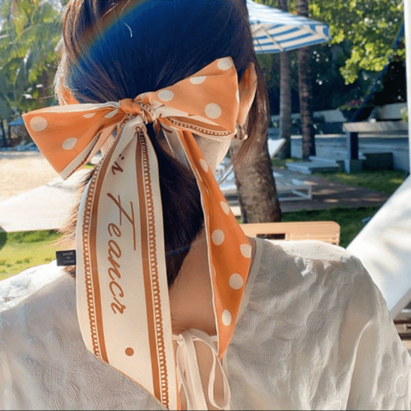 Women's Ribbon Scarf Hairband Neckerchief Ponytail Holder