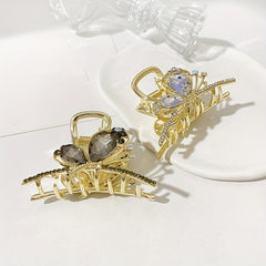 Rhinestone Butterfly Hair Claw Nonslip Ponytail Holder