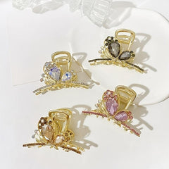 Rhinestone Butterfly Hair Claw Nonslip Ponytail Holder