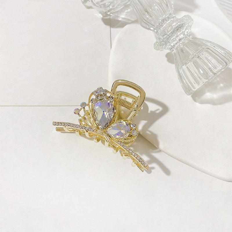 Rhinestone Butterfly Hair Claw Nonslip Ponytail Holder