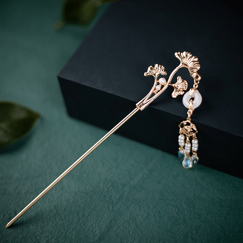 Ginkgo Leaf Hairpin Retro Hair Stick Women Hair Accessories