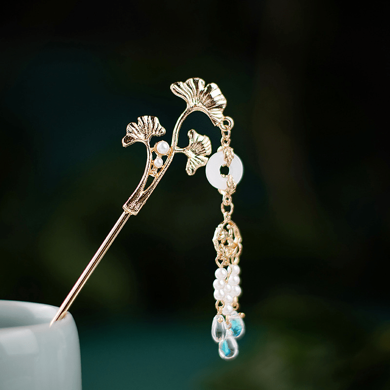 Ginkgo Leaf Hairpin Retro Hair Stick Women Hair Accessories