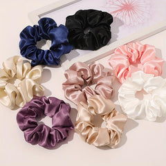 Silky Satin Scrunchies Hair Tie Ponytail Holder Hair Rope Women Girls Accessorie