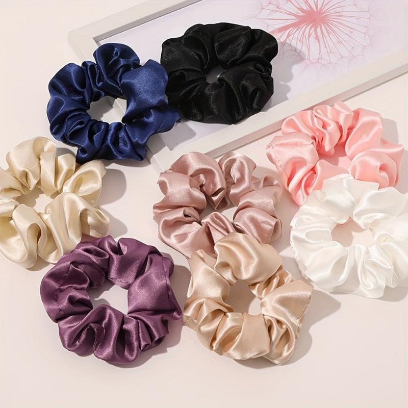 Silky Satin Scrunchies Hair Tie Ponytail Holder Hair Rope Women Girls Accessorie
