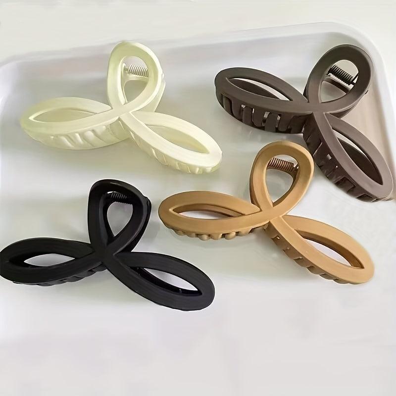 Frosted Clover Hair Claw Clip Strong Hold Grip Hair Jaw Clip