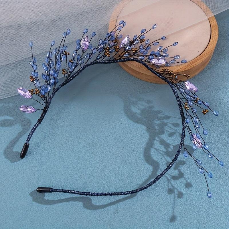 Purple Crystal Hair Hoop Bridal Accessories