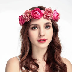 Rose Hairpin Holiday Wreath Hair Band Headdress Flower Crown Headband