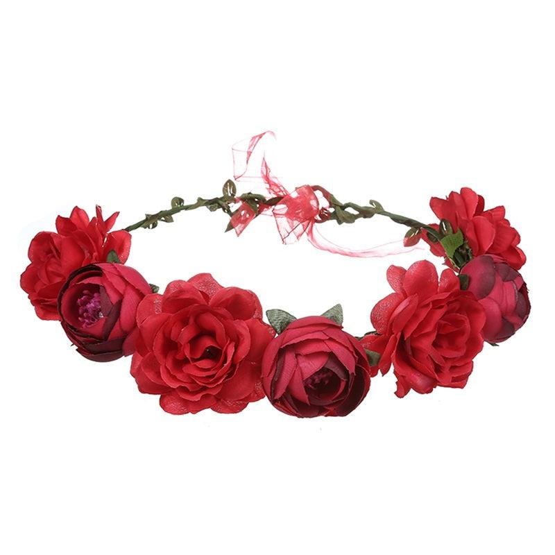 Rose Hairpin Holiday Wreath Hair Band Headdress Flower Crown Headband