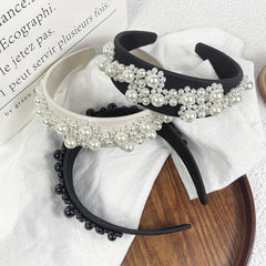 Faux Pearl Headband Wide Brim Headdress Hair Accessories For Women