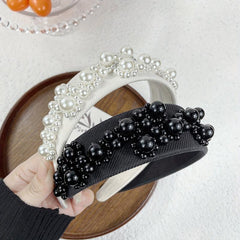 Faux Pearl Headband Wide Brim Headdress Hair Accessories For Women