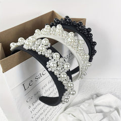 Faux Pearl Headband Wide Brim Headdress Hair Accessories For Women