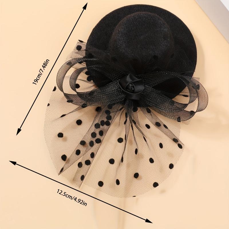 Small Fascinator Hat Mesh Hat Flower Bow Hair Accessories
