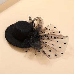 Small Fascinator Hat Mesh Hat Flower Bow Hair Accessories