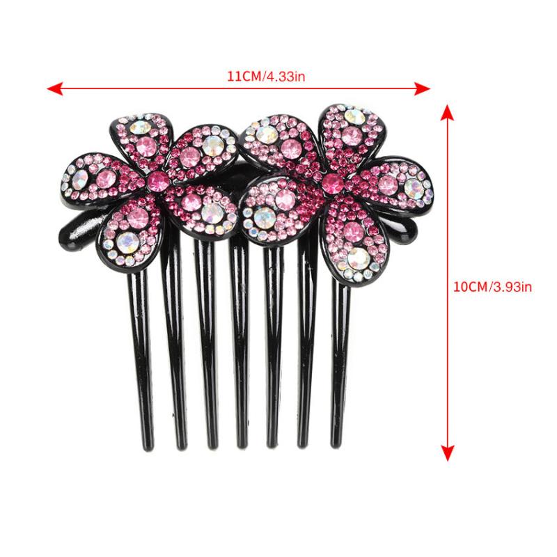 Rhinestone Flower Hair Comb Pin Wedding Bridal Headdress Accessory
