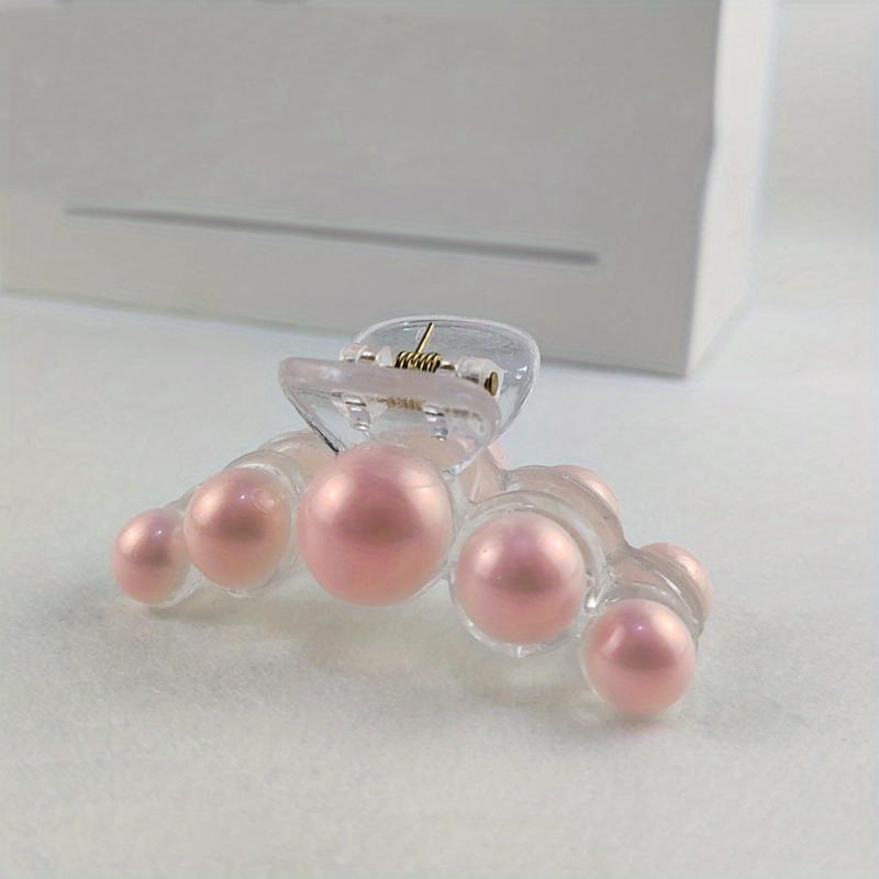 Faux Pearl Decor Hair Claw Minimalist Banana Clip