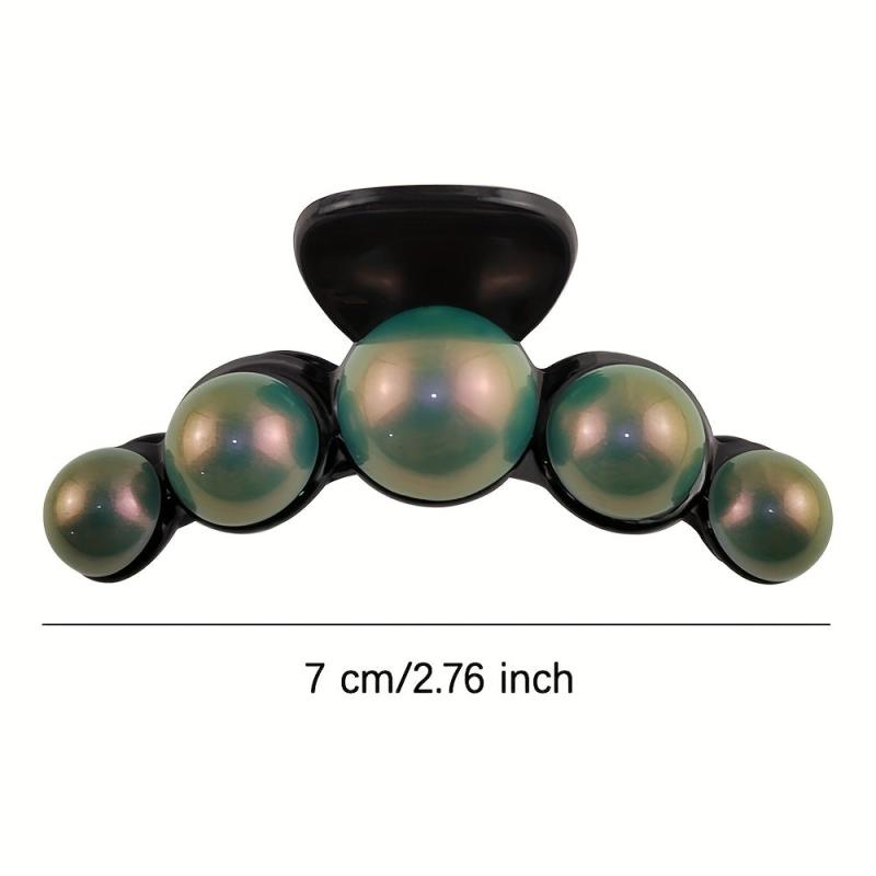 Faux Pearl Decor Hair Claw Minimalist Banana Clip