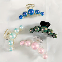 Faux Pearl Decor Hair Claw Minimalist Banana Clip