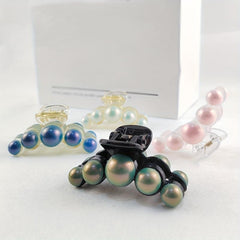 Faux Pearl Decor Hair Claw Minimalist Banana Clip