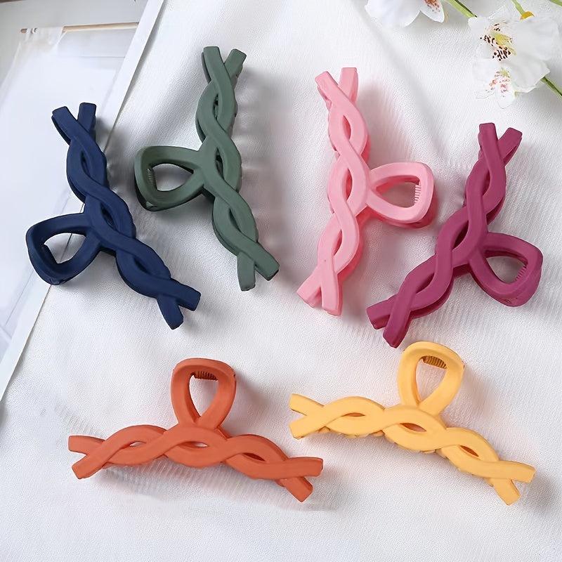 Frosted Twist Hair Claw Clip Strong Hold Grip Hair Jaw Clip