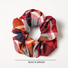 Plaid Fabric Large Scrunchie High Elasticity Vintage Hair Tie Hair Accessories