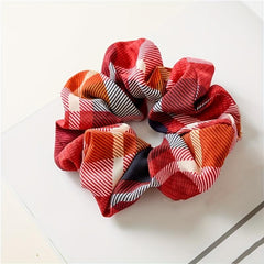 Plaid Fabric Large Scrunchie High Elasticity Vintage Hair Tie Hair Accessories
